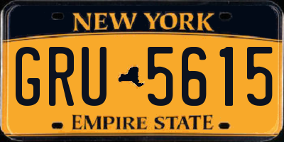 NY license plate GRU5615