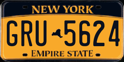 NY license plate GRU5624