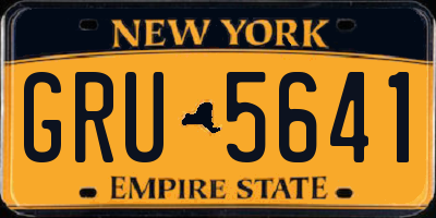 NY license plate GRU5641
