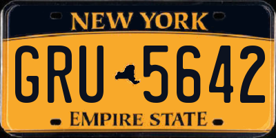 NY license plate GRU5642