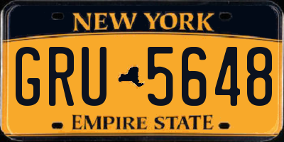 NY license plate GRU5648