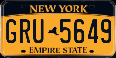 NY license plate GRU5649