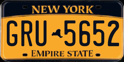 NY license plate GRU5652
