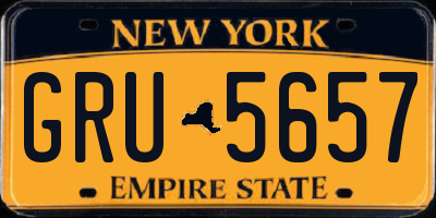 NY license plate GRU5657
