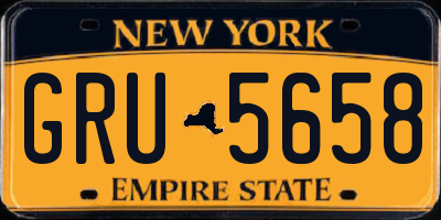 NY license plate GRU5658