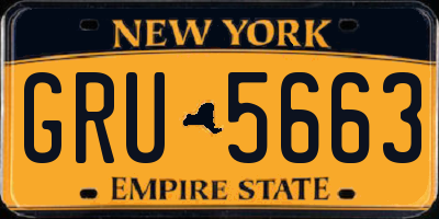 NY license plate GRU5663