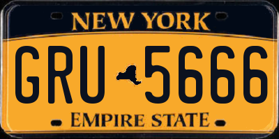 NY license plate GRU5666