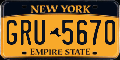 NY license plate GRU5670