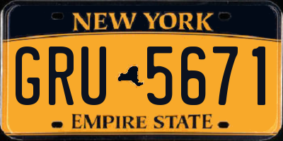 NY license plate GRU5671