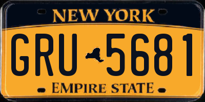 NY license plate GRU5681