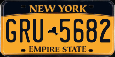 NY license plate GRU5682