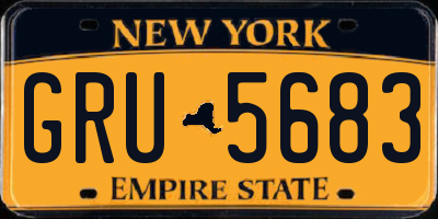 NY license plate GRU5683