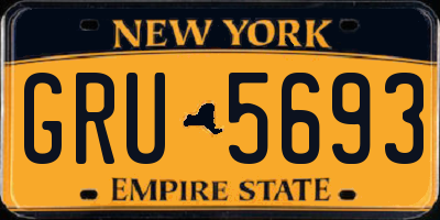 NY license plate GRU5693