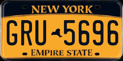 NY license plate GRU5696