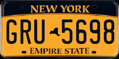 NY license plate GRU5698