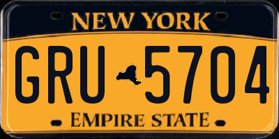 NY license plate GRU5704