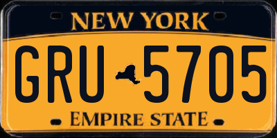 NY license plate GRU5705