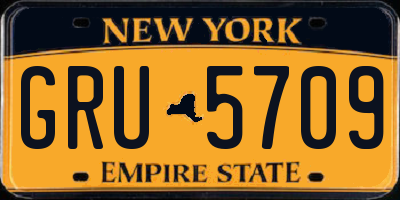 NY license plate GRU5709