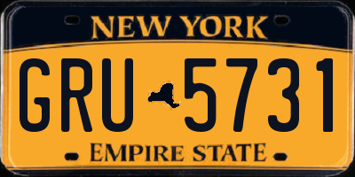 NY license plate GRU5731