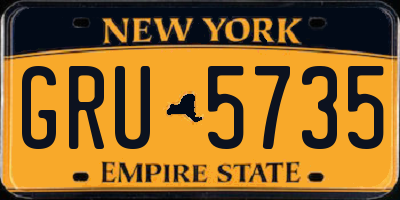 NY license plate GRU5735