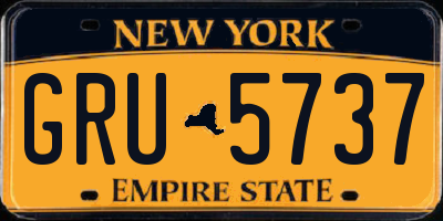 NY license plate GRU5737