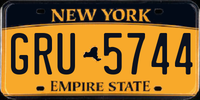 NY license plate GRU5744