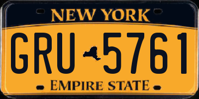 NY license plate GRU5761