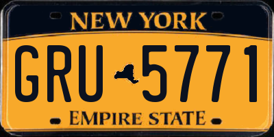NY license plate GRU5771