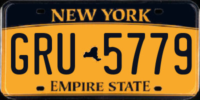 NY license plate GRU5779