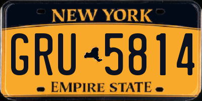 NY license plate GRU5814