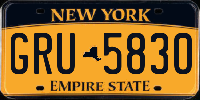 NY license plate GRU5830