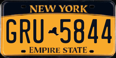NY license plate GRU5844