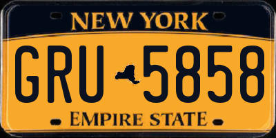 NY license plate GRU5858