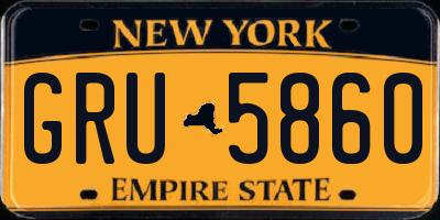 NY license plate GRU5860