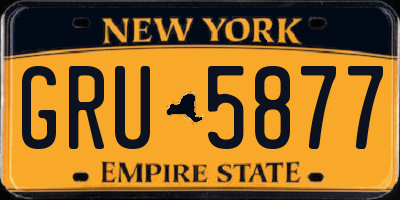 NY license plate GRU5877