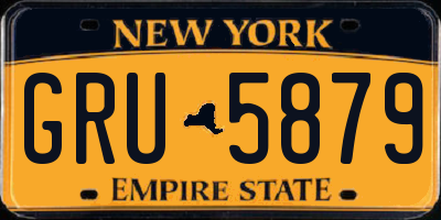 NY license plate GRU5879