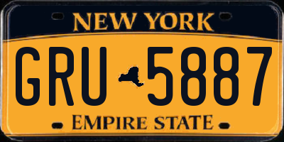 NY license plate GRU5887