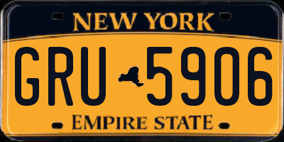 NY license plate GRU5906