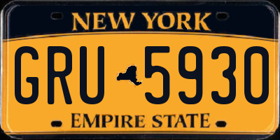 NY license plate GRU5930