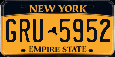 NY license plate GRU5952