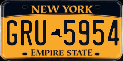 NY license plate GRU5954