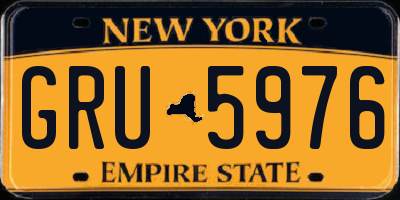 NY license plate GRU5976