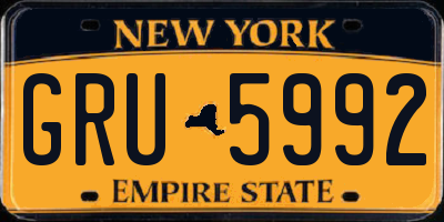 NY license plate GRU5992