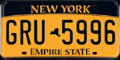NY license plate GRU5996