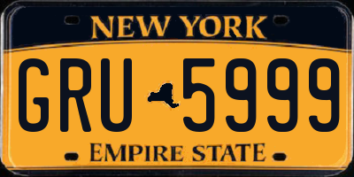NY license plate GRU5999