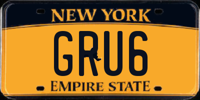 NY license plate GRU6