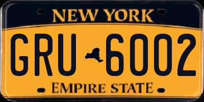 NY license plate GRU6002