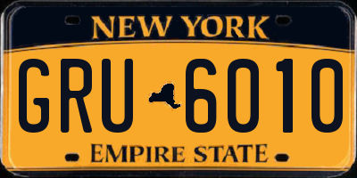 NY license plate GRU6010