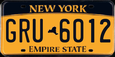 NY license plate GRU6012