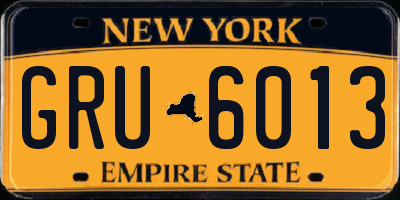 NY license plate GRU6013